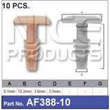 FASTENERS Pkt 10 AF388-10 - Nice Products | Universal Auto Spares