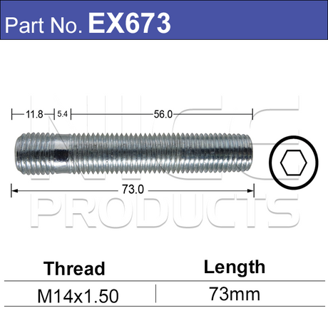 Stud Extension EX673 - Nice Products | Universal Auto Spares