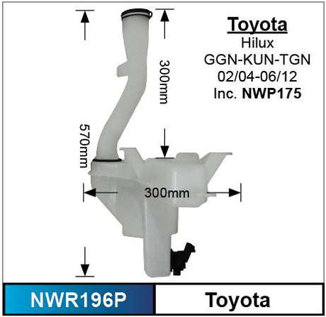 Washer Reservoir & Pump NWR196P - Nice Products | Universal Auto Spares