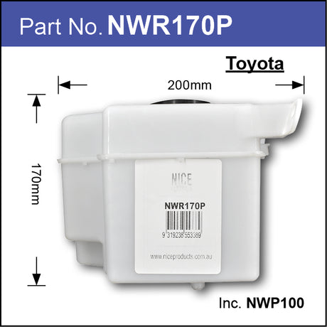 Washer Reservoir & Pump (NO ETA) NWR170P - Nice Products | Universal Auto Spares