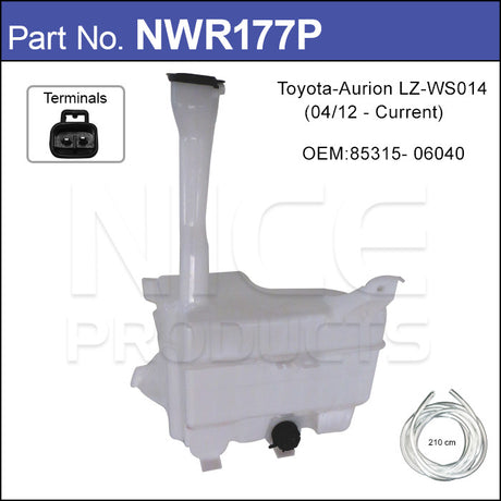 Washer Reservoir & Pump NWR177P - Nice Products | Universal Auto Spares