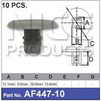 Fasteners Pkt 10 AF447-10 - Nice Products | Universal Auto Spares