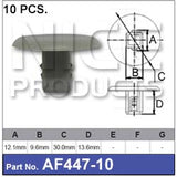 Fasteners Pkt 10 AF447-10 - Nice Products | Universal Auto Spares