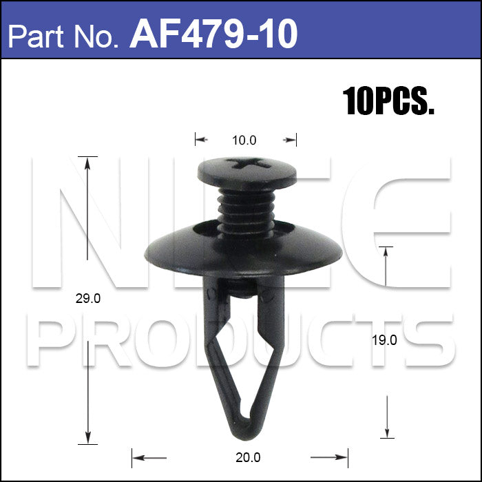 FASTENERS Pkt 10 AF479-10 - Nice Products | Universal Auto Spares