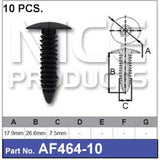 FASTENERS Pkt 10 AF464-10 - Nice Products | Universal Auto Spares