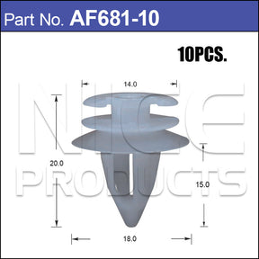 FASTENERS Pkt 10 AF681-10 - Nice Products | Universal Auto Spares