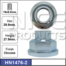 Hub Nuts Pair HN1476-2 - Nice Products | Universal Auto Spares