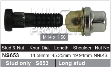 Stud & Nut NS653 - Nice Products | Universal Auto Spares