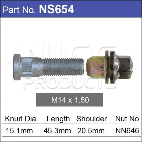 Stud & Nut NS654 - Nice Products | Universal Auto Spares