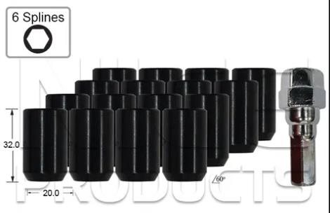 Black Allen Key Nuts J132B-16 - Nice Products | Universal Auto Spares