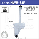 Washer Bottle With Washer Pump NWR163P - Nice Products | Universal Auto Spares