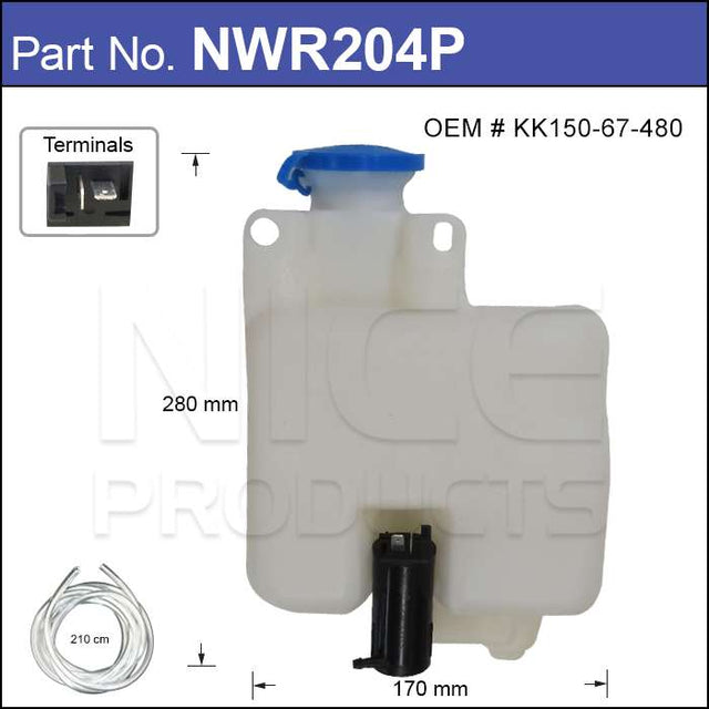 Washer Bottle With Washer Pump NWR204P - Nice Products | Universal Auto Spares