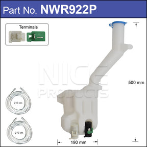 Washer Bottle With Washer Pump NWR922P - Nice Products | Universal Auto Spares