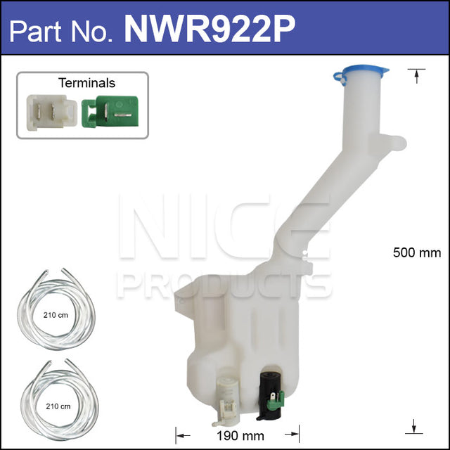 Washer Bottle With Washer Pump NWR922P - Nice Products | Universal Auto Spares