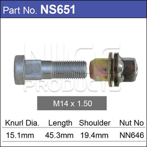 Stud & Nut NS651 - Nice Products | Universal Auto Spares
