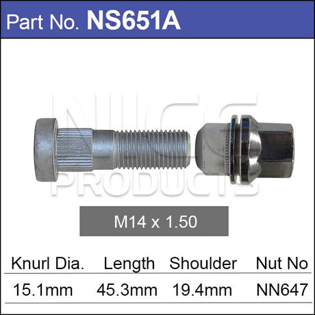 Stud & Nut NS651A - Nice Products | Universal Auto Spares