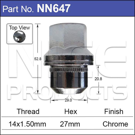 Wheel Nut NN647 - Nice Products | Universal Auto Spares