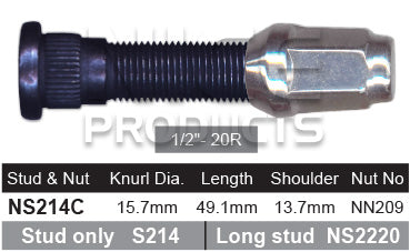 Stud & Nut NS214C - Nice Products | Universal Auto Spares