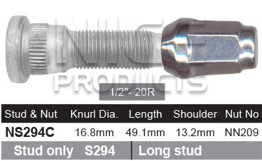 Stud & Nut NS294C - Nice Products | Universal Auto Spares