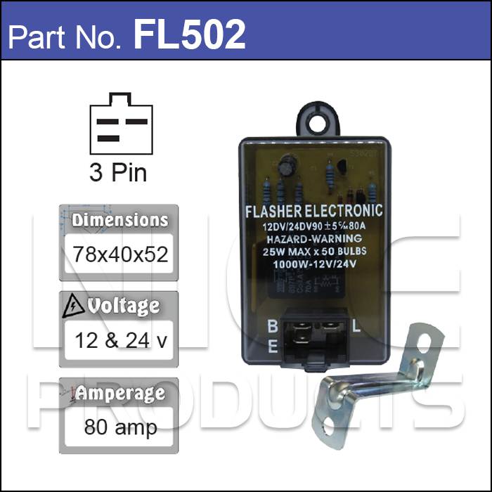 FLASHER RELAY FL502 - Nice Products | Universal Auto Spares