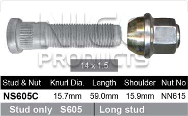 Stud & Nut NS605C - Nice Products | Universal Auto Spares