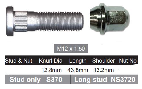 Stud & Nut NS370H - Nice Products | Universal Auto Spares