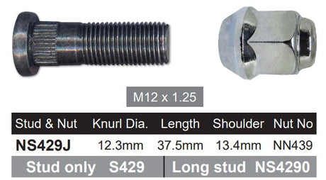 Stud & Nut NS429J - Nice Products | Universal Auto Spares