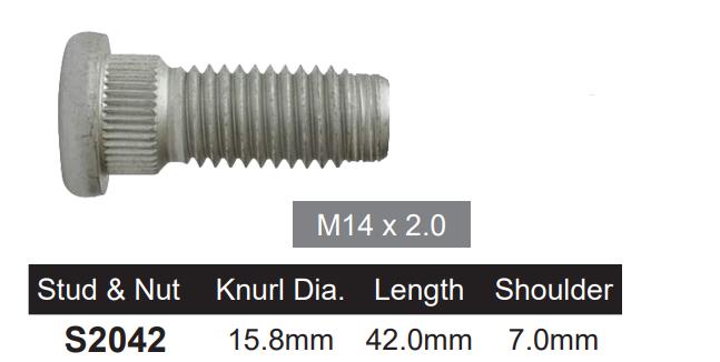 Wheel stud S2042 - Nice Products | Universal Auto Spares