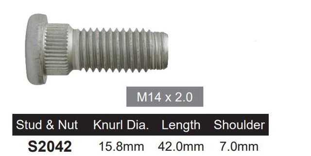Wheel stud S2042 - Nice Products | Universal Auto Spares
