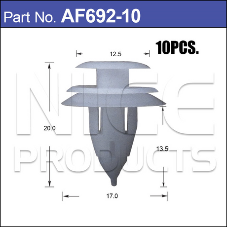 FASTENERS Pkt 10 AF692-10 - Nice Products | Universal Auto Spares
