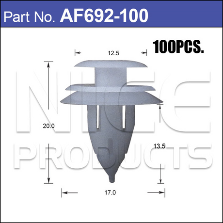 FASTENERS Pkt 100 AF692-100 - Nice Products | Universal Auto Spares