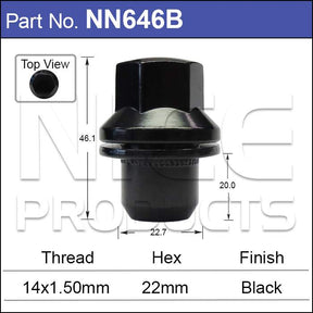 LAND ROVER WHEEL NUT NN646B - Nice Products | Universal Auto Spares