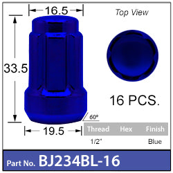 SPLINE WHEEL NUT BJ234BL-16 - Nice Products | Universal Auto Spares