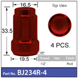 Red Lock Nuts BJ234R-4 - Nice Products | Universal Auto Spares