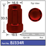 SPLINE WHEEL NUT BJ334R - Nice Products | Universal Auto Spares