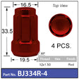 Red Lock NUts BJ334R-4 - Nice Products | Universal Auto Spares