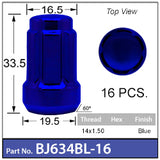 SPLINE WHEEL NUT BJ634BL-16 - Nice Products | Universal Auto Spares