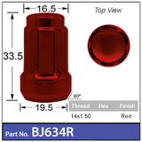 SPLINE WHEEL NUT BJ634R - Nice Products | Universal Auto Spares