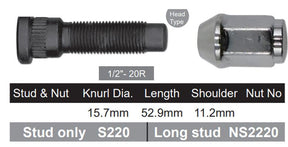 Wheel Stud and Nut NS220B - Nice Products | Universal Auto Spares
