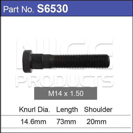 Long wheel stud S6530 - Nice Products | Universal Auto Spares
