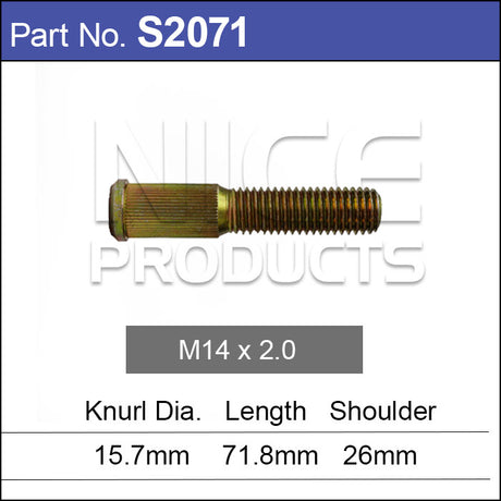 Long wheel stud S2071 - Nice Products | Universal Auto Spares