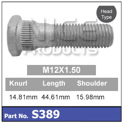 Wheel Stud S389 - Nice Products | Universal Auto Spares