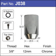 3/8 ALLEN KEY NUT J038 - Nice Products | Universal Auto Spares