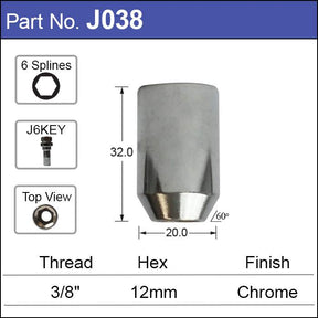 3/8 ALLEN KEY NUT J038 - Nice Products | Universal Auto Spares