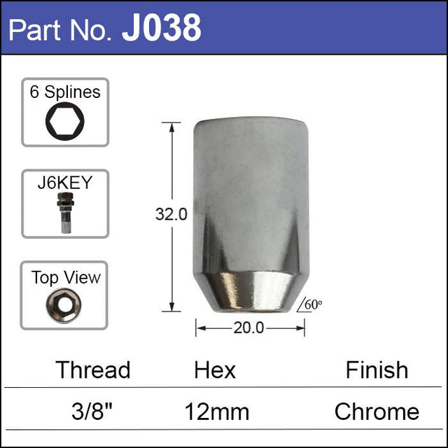 3/8 ALLEN KEY NUT J038 - Nice Products | Universal Auto Spares