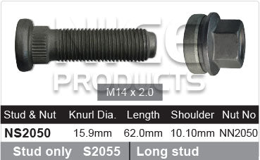 Wheel Stud and Nut NS2050 - Nice Products | Universal Auto Spares