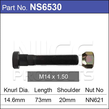 Long Stud and Nut NS6530 - Nice Products | Universal Auto Spares