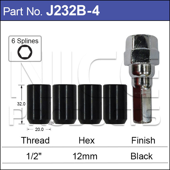 Allen Key Nuts pk 4 J232B-4 - Nice Products | Universal Auto Spares