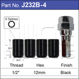 Allen Key Nuts pk 4 J232B-4 - Nice Products | Universal Auto Spares
