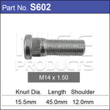 Wheel Stud S602 - Nice Products | Universal Auto Spares
